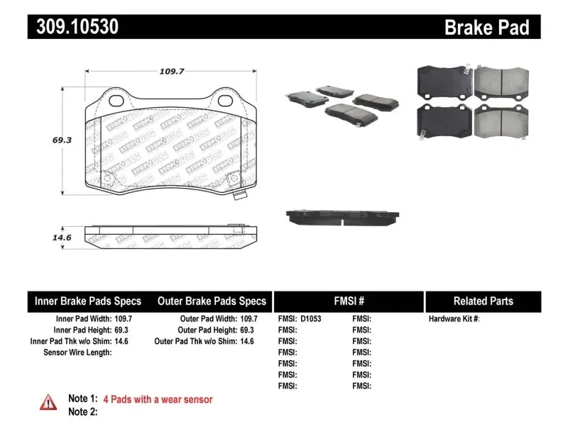 StopTech Performance Rear Brake Pads 10+ Camaro