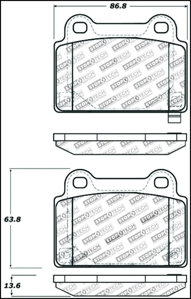 StopTech Performance Rear Brake Pads 08+ Mitsubishi Evolution X