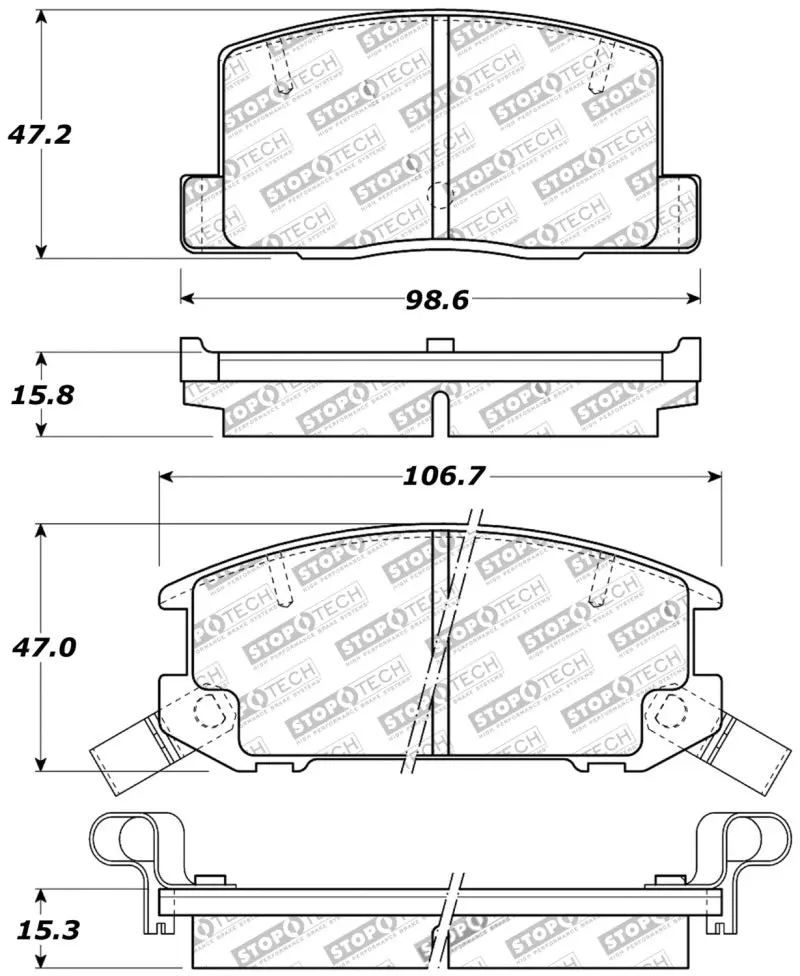 StopTech Performance Rear Brake Pads Toyota MR2 Spyder 1990-2005