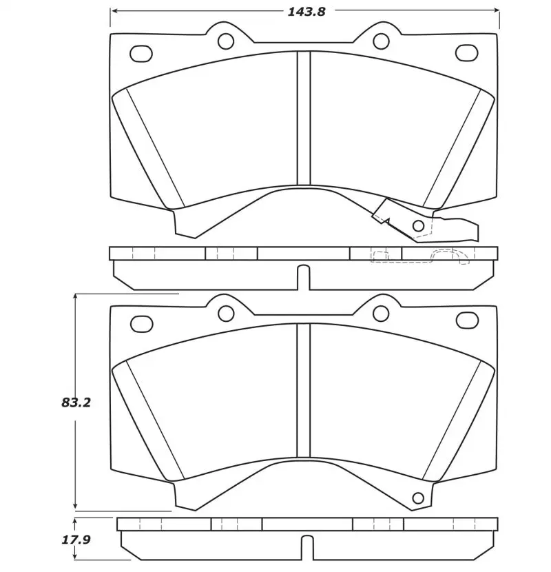 StopTech Street Performance Front Brake Pads 07-17 Toyota Tundra