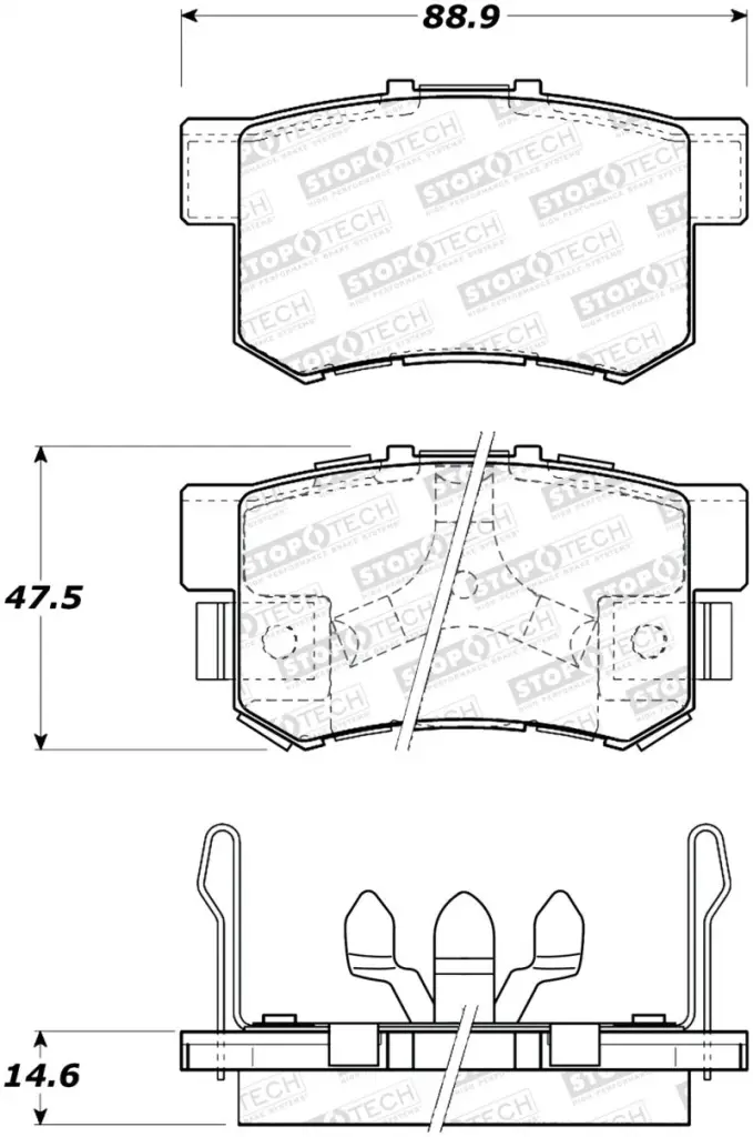 StopTech Street Rear Brake Pads 05-16 Honda CR-V