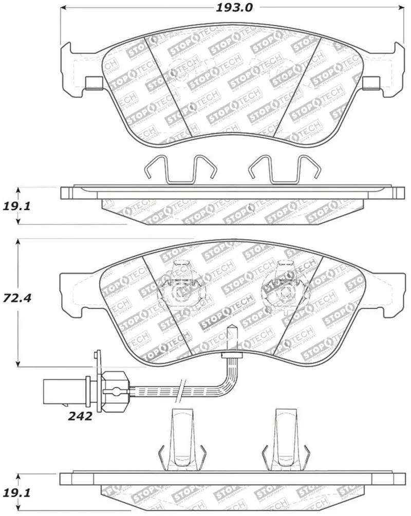 StopTech Street Touring Front Brake Pads 07-10 Audi S6 S8
