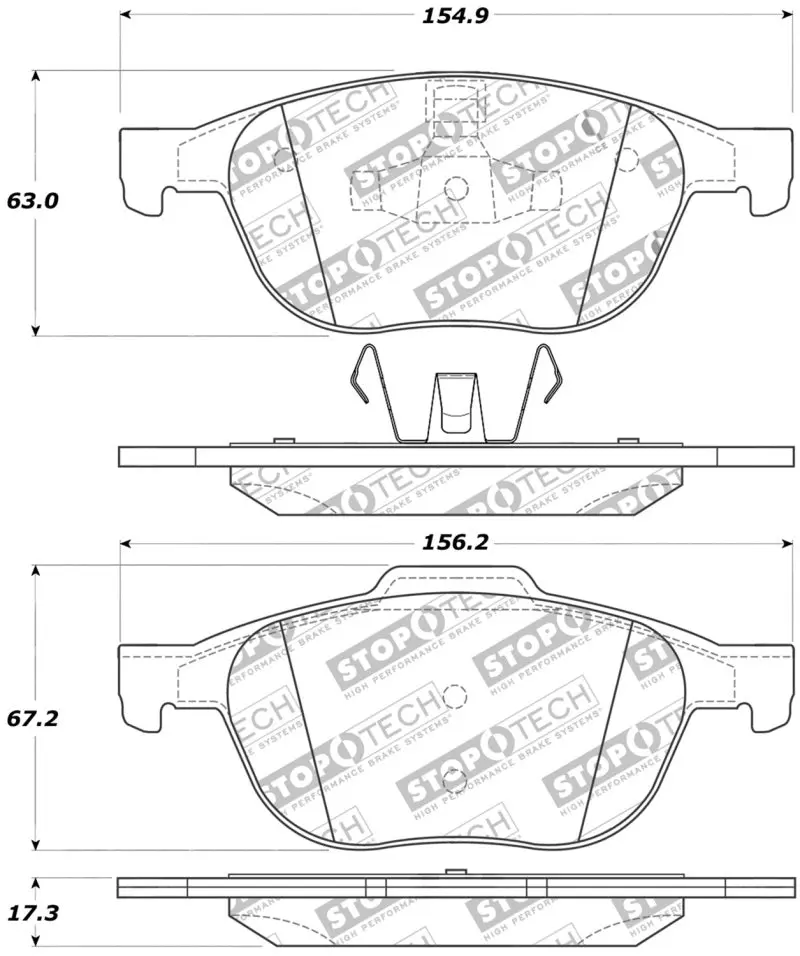 StopTech Street Touring Front Brake Pads 04-09 Mazda 3