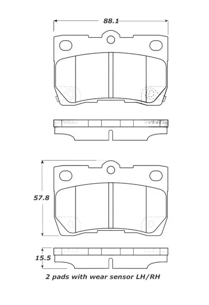 StopTech Street Touring Rear Brake Pads 06 Lexus GS300 GS430 07-08 GS350