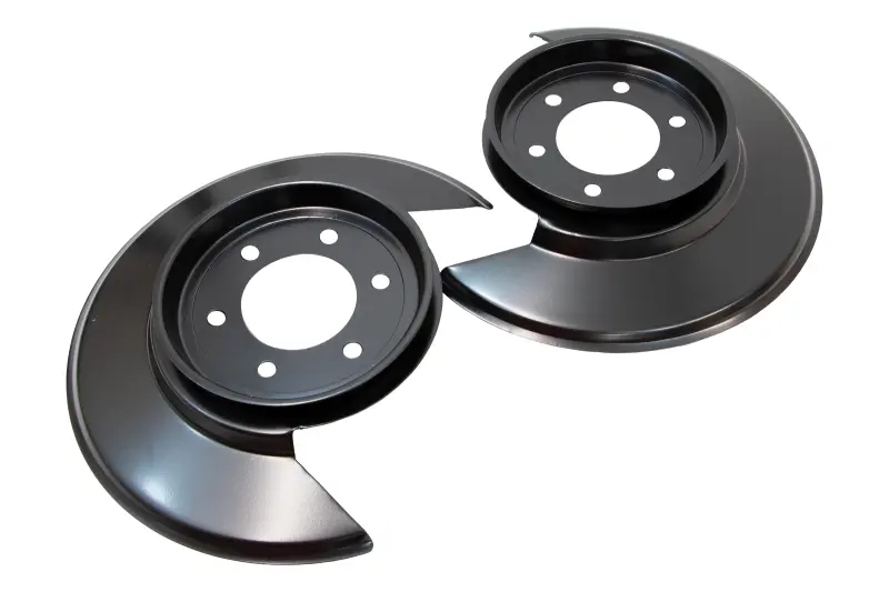 Kentrol 55-83 Jeep CJ Powdercoat Black Stainless Disc Brake Dust Cover