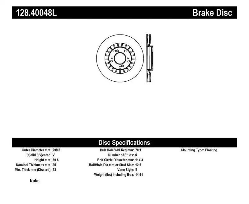 StopTech Front Drilled Left Rotor 00-09 Honda S2000 Performance Brake Upgrade