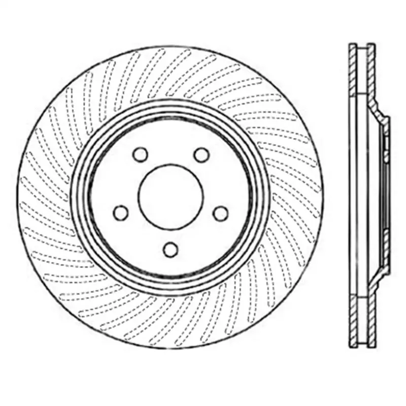 StopTech Power Slot Slotted Rotor Front Left 94-04 Ford Mustang