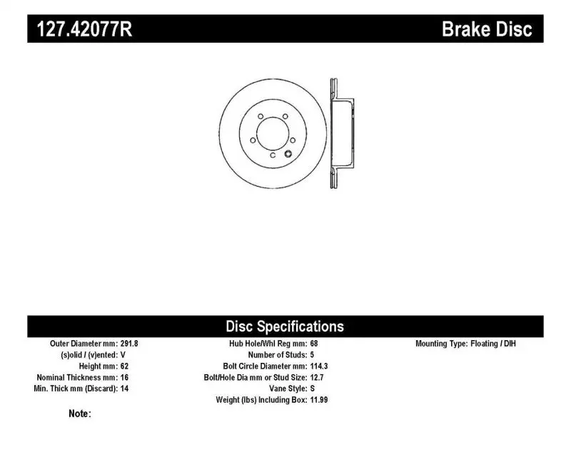 StopTech SportStop Slotted Drilled Rear Right Rotor 03-05 Nissan 350Z 03-04 Infiniti G35 03-05 G35X