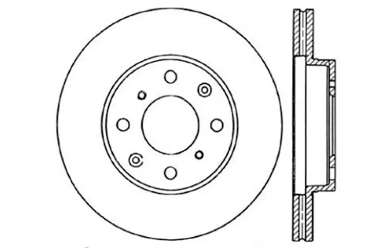 StopTech Slotted & Drilled Left Front Brake Rotor 96-00 Honda Civic DX/HX Coupe/90-00 Civic DX/LX Sedan