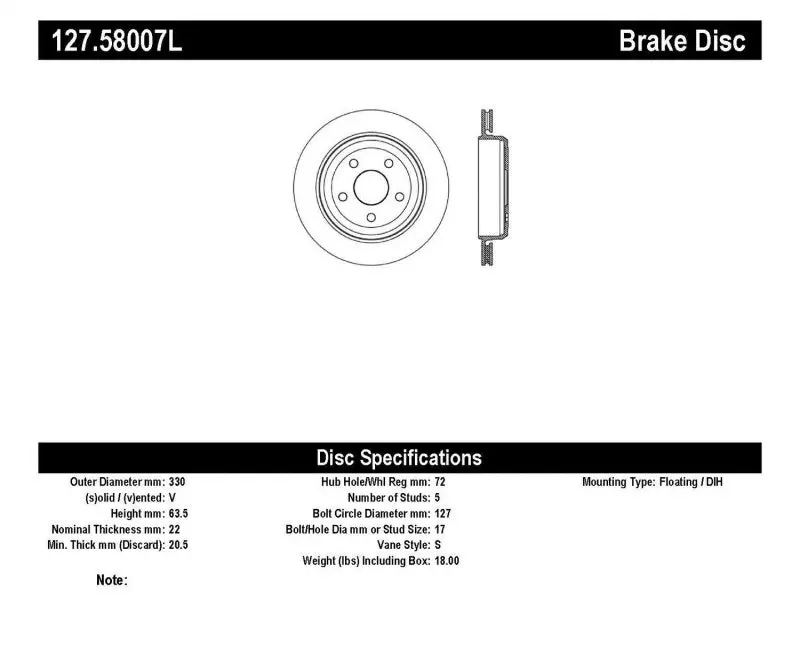 StopTech Slotted Drilled Sport Brake Rotor 11-15 Jeep Grand Cherokee Non-SRT8