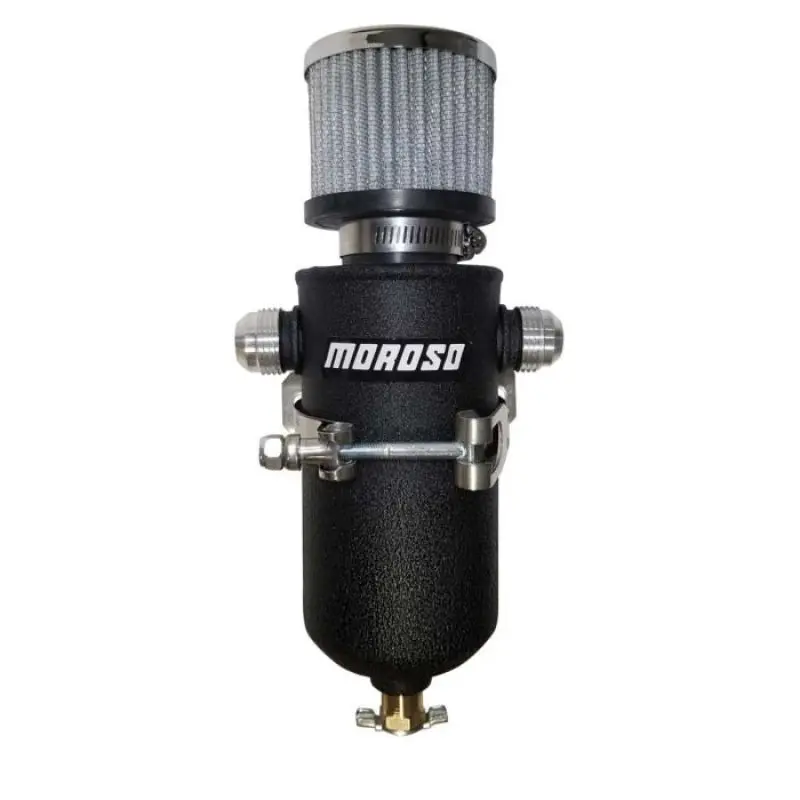 Moroso 10AN Male Fittings Catch Can Breather Tank Black Powder Coat