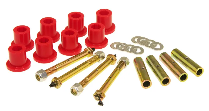Prothane 87-96 Jeep YJ Front Rear Frame Shackle Bushings Red