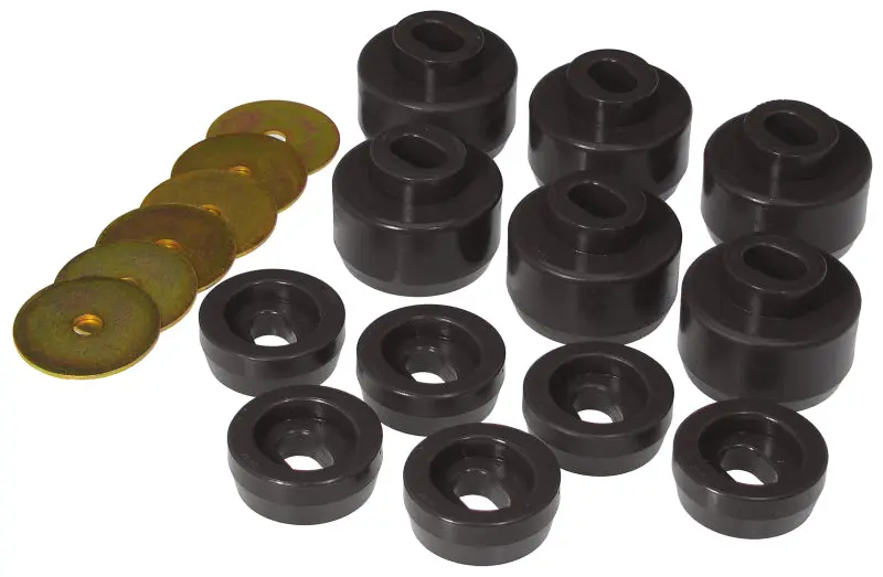 Prothane 07-14 Chevy Silverado Body Mount 12 Bushing Kit Black Polyurethane Bushings