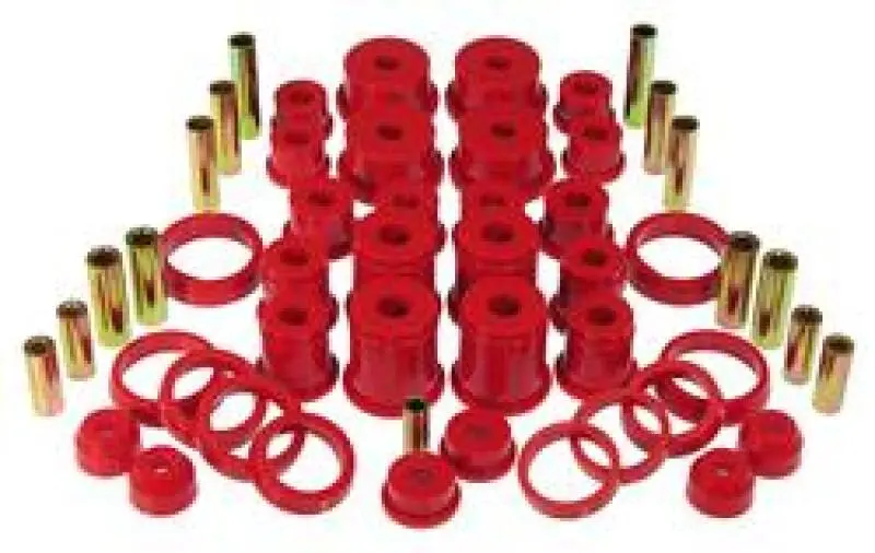 Prothane 84-99 Jeep Cherokee Total Suspension Bushing Kit Red Polyurethane