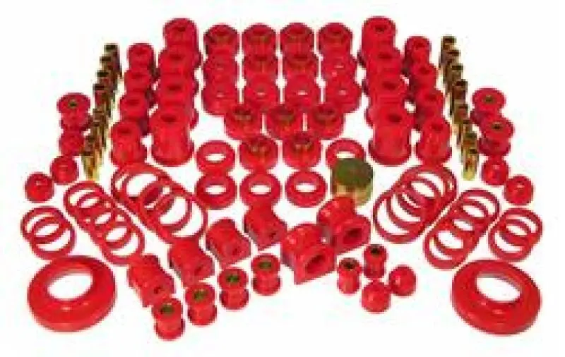 Prothane 97-06 Jeep TJ Wrangler Total Suspension Bushing Kit Red Polyurethane