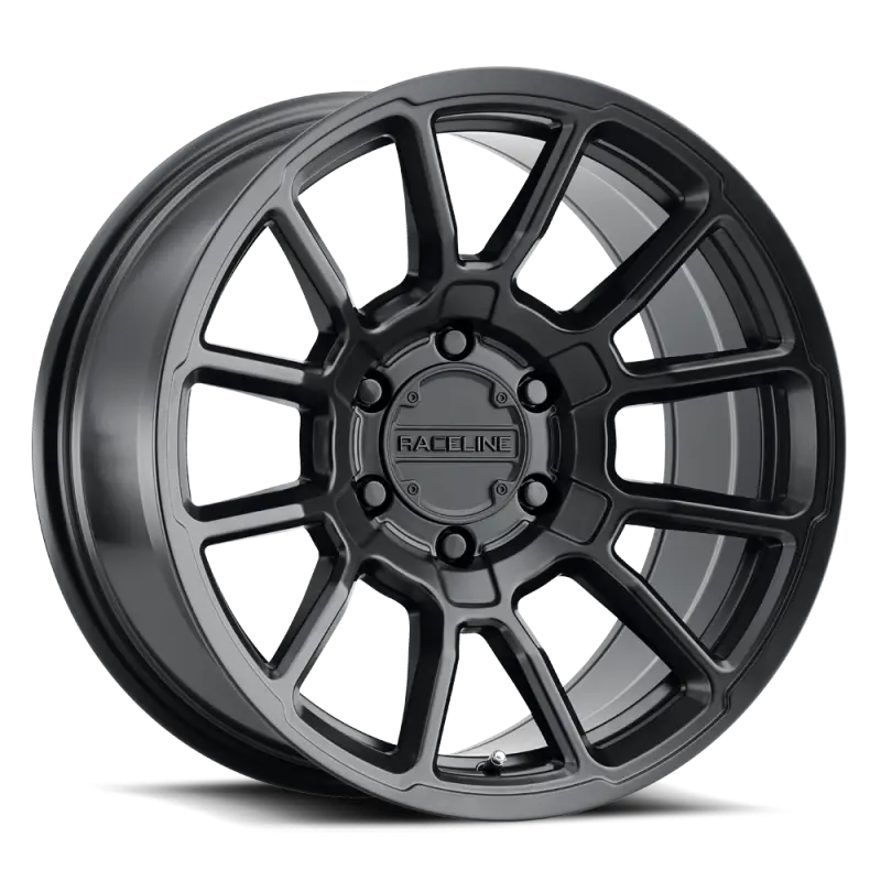 Raceline 950B Gauge 17x8.5in Satin Black Wheel 6x114.3 Bolt Pattern 18mm Offset 66.1mm Bore