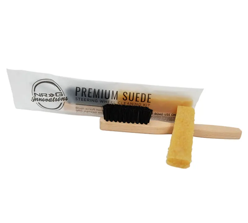 NRG Suede Steering Wheel Cleaning Kit Eraser and Horse Brush