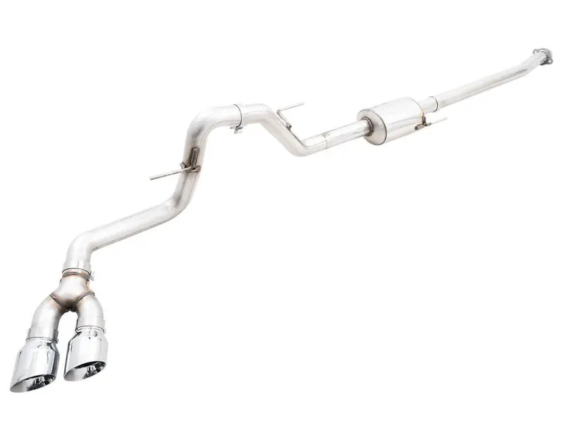 AWE 0FG 21+ Ford F150 Dual Side Exit Cat-Back Exhaust 4.5in Chrome Silver Tips AWE Tuning