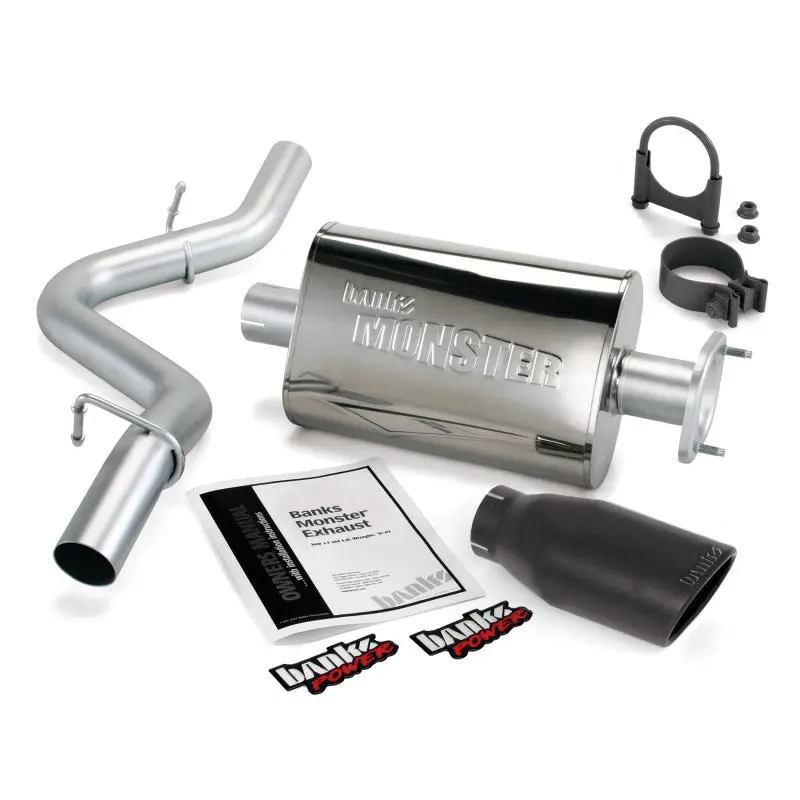 Banks Power 04-06 Jeep 4.0L Wrangler Monster Exhaust System Black Tip