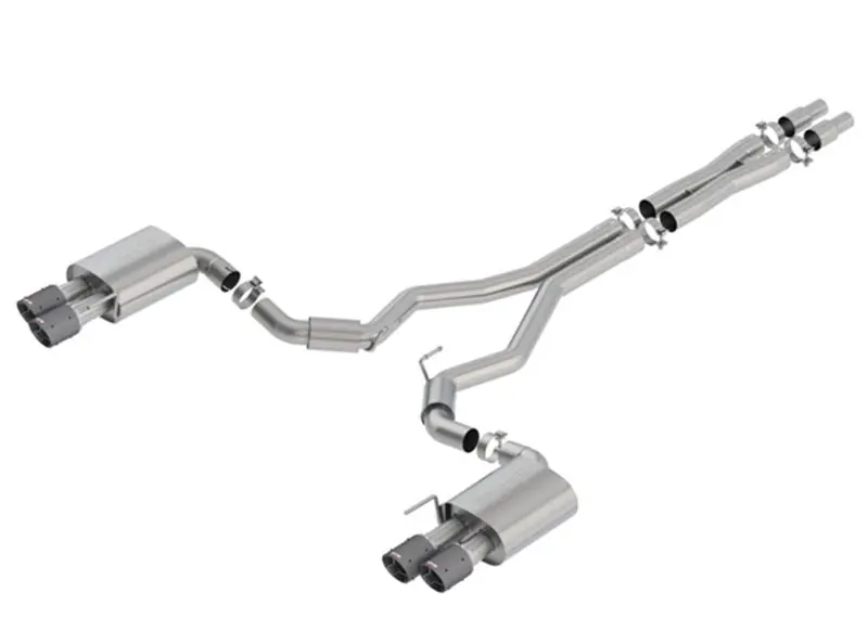 Borla 2018 Ford Mustang GT 5.0L AT/MT S-Type 3in Cat-Back Exhaust Carbon Fiber Tips