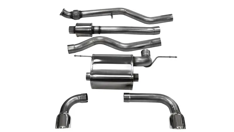 Corsa 2012-2014 BMW 335i Sedan AWD F30 3in Polished Touring Dual Rear Single 3.5in Tip Cat-Back Exhaust CORSA Performance