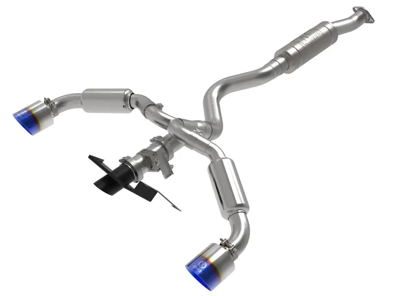 aFe 2023-2024 Toyota GR Corolla 1.6L Turbo Gemini XV 3in to 2-1/2in Cat-Back Exhaust Blue Flame Tips