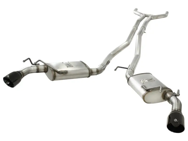 aFe MACHForce XP Exhaust 2.5in Stainless Steel 10-13 Chevy Camaro V6-3.6L Gloss Black Tip