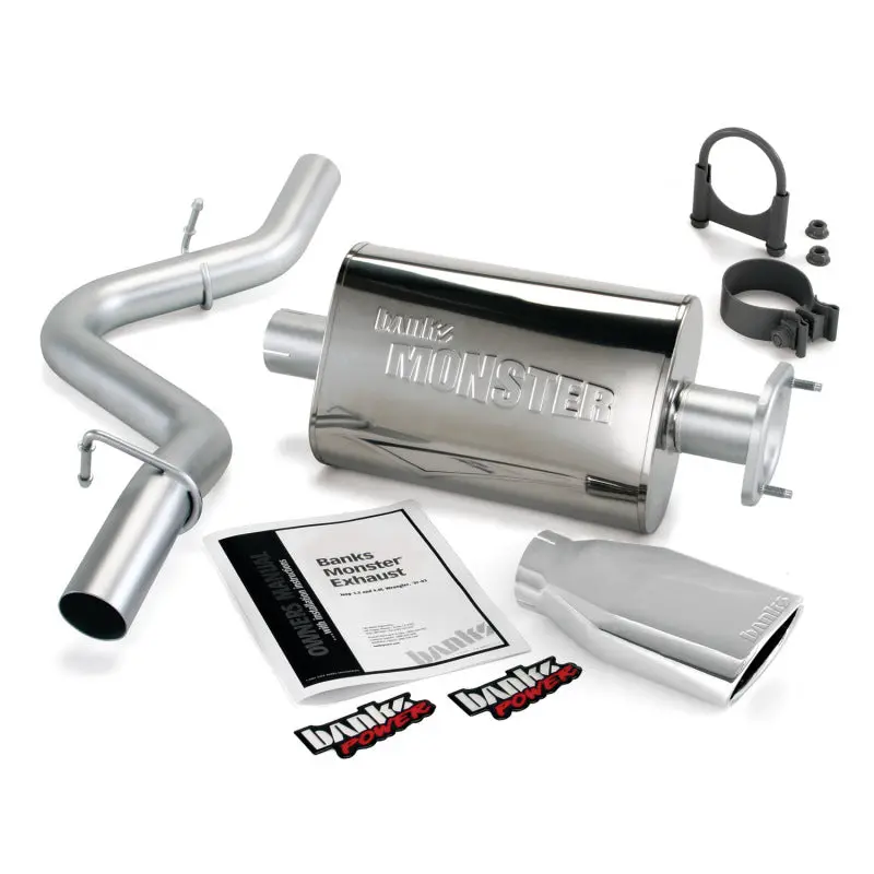 Banks Power 00-03 Jeep 2.5/4.0L/Wrangler Monster Exhaust System - Stainless Steel Single Exhaust Chrome Tip