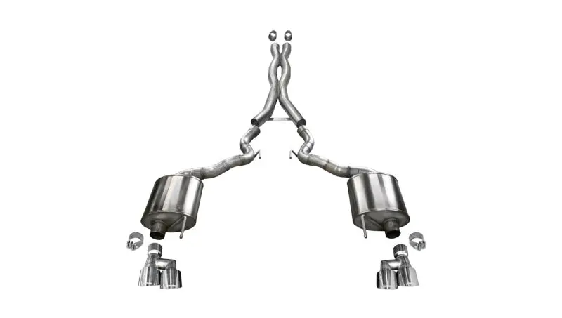 Corsa 2018-2023 Ford Mustang GT Convertible Sport Cat-Back Exhaust 4in Tips CORSA Performance