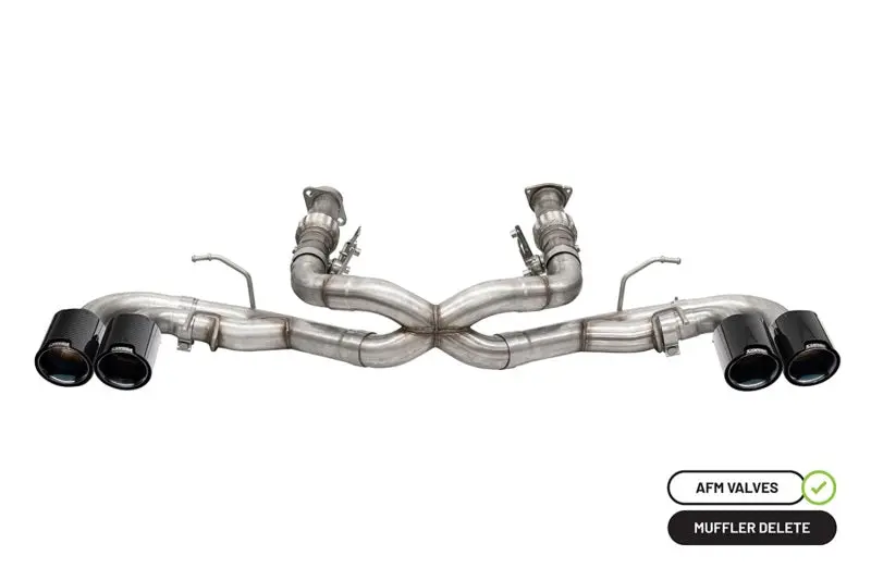 Corsa 2020-2024 Chevrolet Corvette C8 RWD 3in Xtreme Cat-Back Exhaust 4.5in Carbon Fiber Black PVD Tips CORSA Performance
