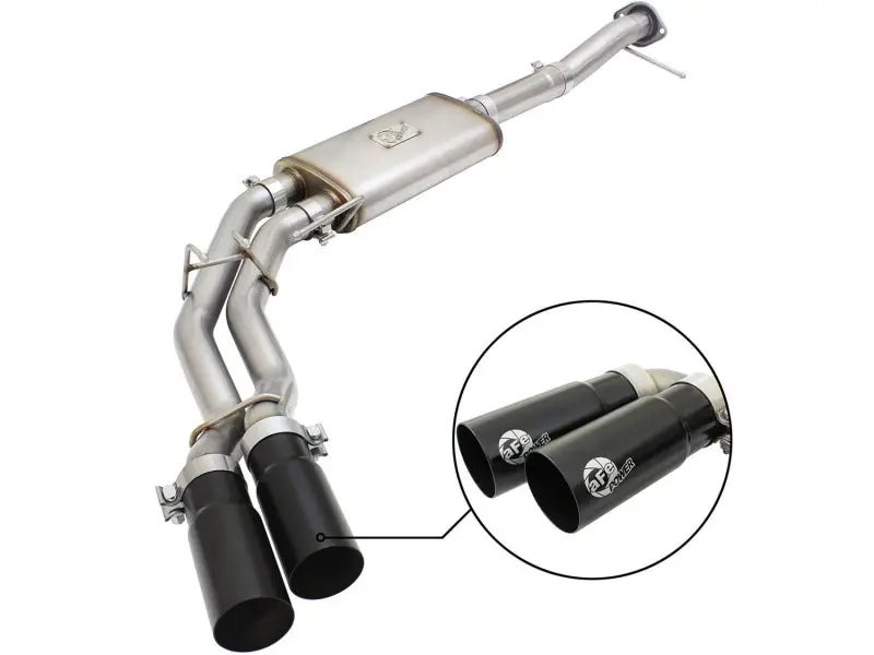 aFe Rebel Exhausts 3in Stainless Steel Cat-Back System 09-14 Ford F-150 4.6/5.0/5.4L Black Tips