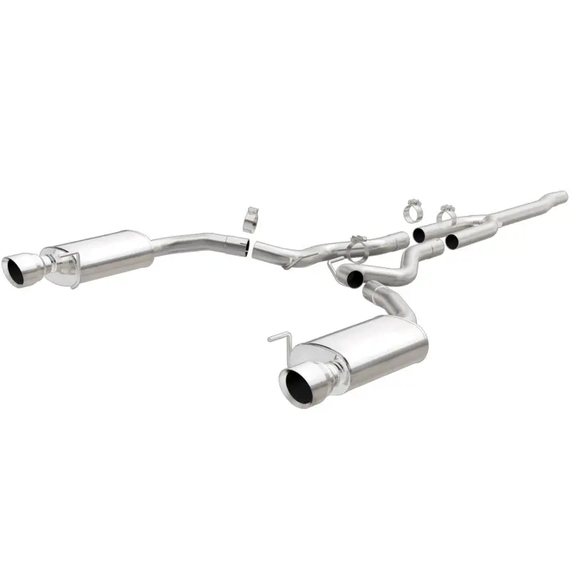 MagnaFlow Cat Back SS 2.5in Street Dual Split Polished 4.5in Tips 2015 Ford Mustang Ecoboost