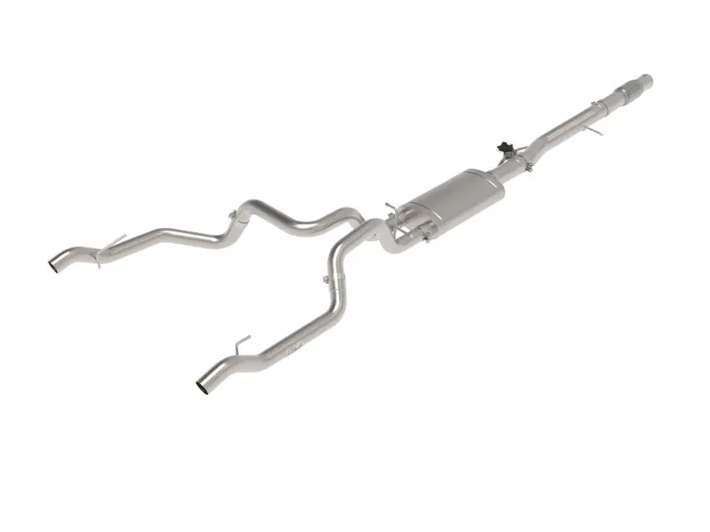 aFe Gemini XV 4in to Dual 3in 304 SS Cat-Back Exhaust Cutout 2019-2021 GM Silverado/Sierra V8 6.2L