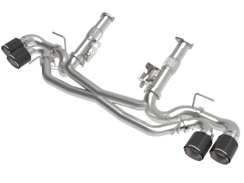 aFe MACH Force-Xp 3in to 2-1/2in 304SS Cat-Back Exhaust No Muffler Black Tip 2020 Chevy Corvette C8 6.2L