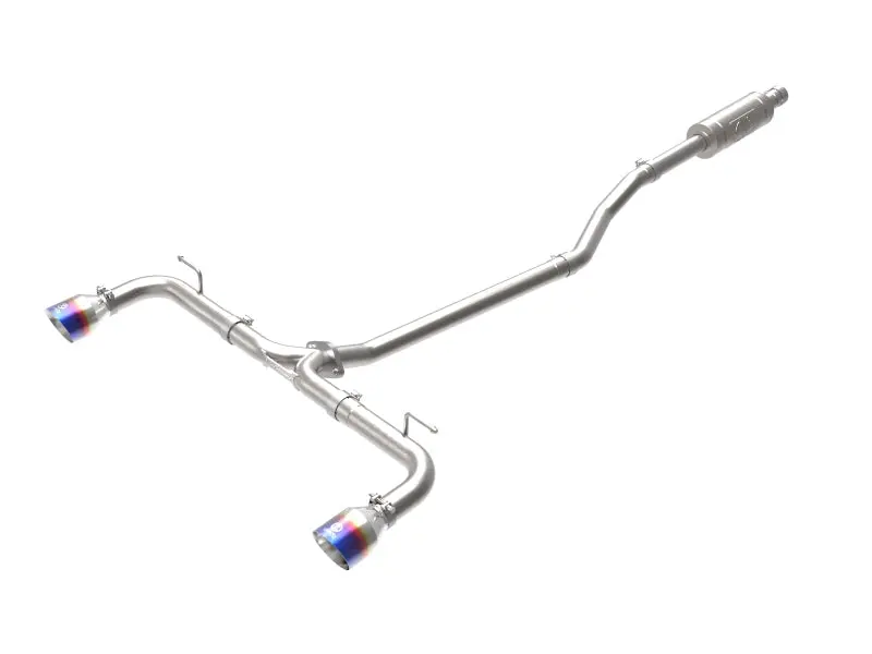 aFe Takeda 2.5in 304 SS Cat-Back Exhaust Blue Flame Tips Mazda 3 14-18 L4 2.0L 2.5L