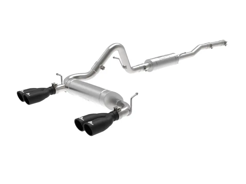 aFe Vulcan Series 2.5in 304 Stainless Steel Cat-Back Exhaust Black Tips 2007-2018 Jeep Wrangler JK V6 3.6L/3.8L