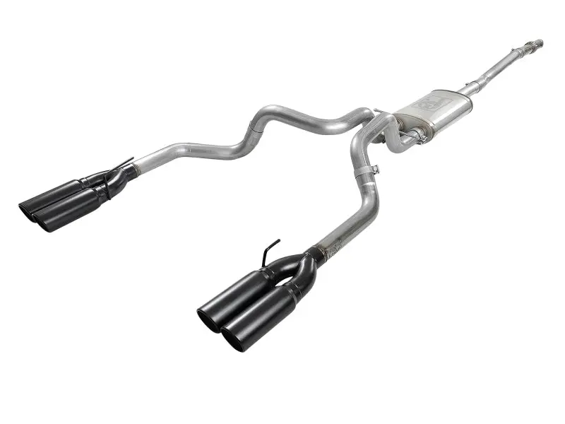 aFe Vulcan Series 3in 304 SS Exhaust Cat-Back System Black Tips 2019 GM Silverado Sierra 1500 V8-5.3L