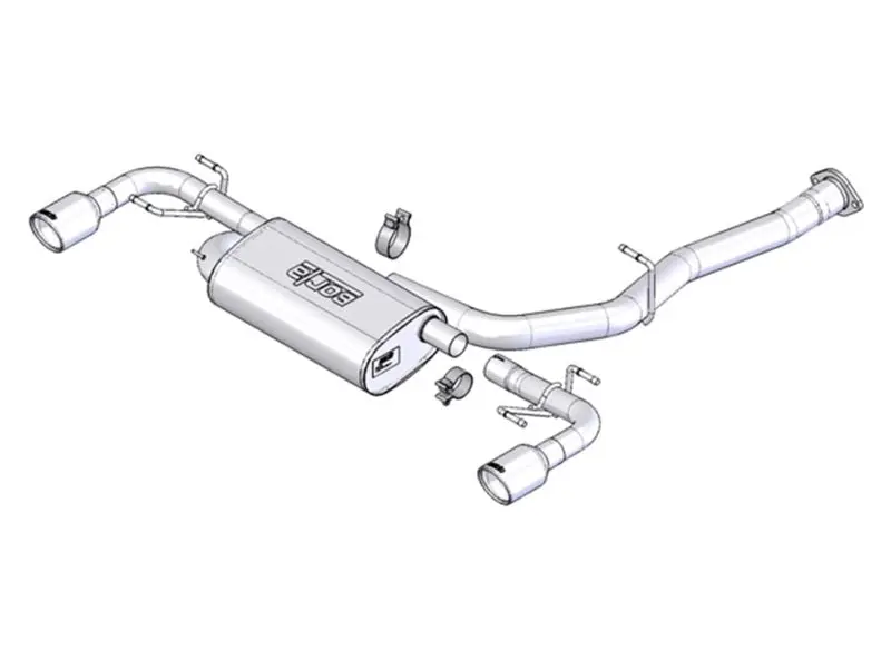 Borla 03-09 Mazda RX-8 1.3L Single Round Rolled Angle-Cut Cat-Back Exhaust System