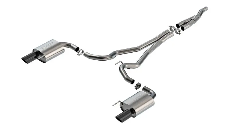 Borla 2024 Ford Mustang 2.3L Ecoboost S-Type Black Chrome Catback Exhaust System Non-Active