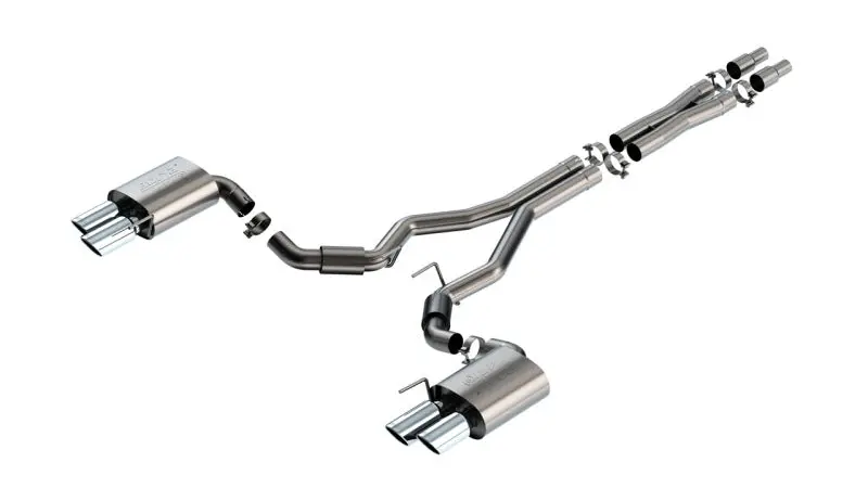 Borla ATAK Catback Exhaust 2024 Ford Mustang GT 5.0L V8 3in Non-Active Chrome Quad Tip