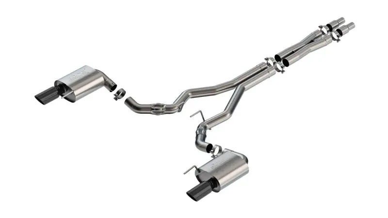 Borla ATAK Cat-Back Exhaust System 2024 Ford Mustang GT 5.0L V8 without Active Exhaust Black Chrome
