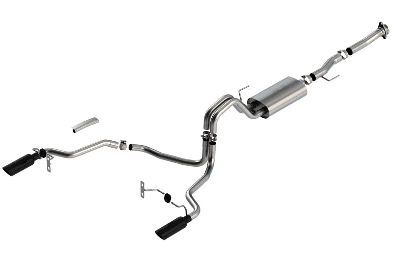 Borla S-Type Black Chrome Tips Cat-Back Exhaust System 2021 F-150 5.0L 2dr RC SB