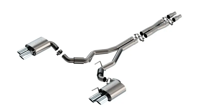 Borla S-Type Catback Exhaust 2024 Ford Mustang GT 5.0L V8 3in Non-Active Chrome Quad Tip