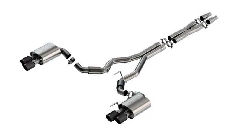 Borla S-Type Catback Exhaust 2024 Ford Mustang GT 5.0L V8 3in Non-Active Carbon Fiber Quad Tip