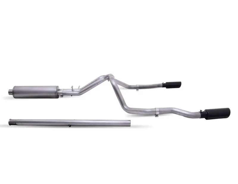 Gibson 19-22 GMC Sierra 1500 5.3L 3/2.5in Cat-Back Dual Split Exhaust System Stainless Black Elite