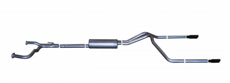 Gibson 2004-2009 Nissan Titan LE 5.6L 2.5in Cat-Back Dual Split Exhaust Black Elite
