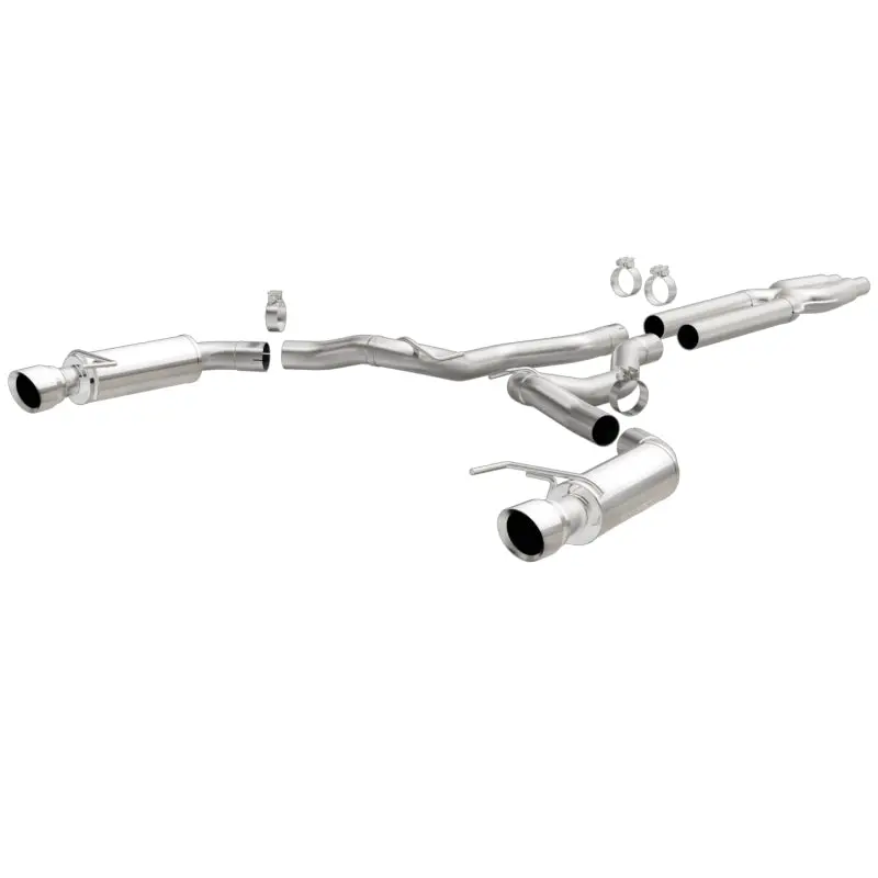 MagnaFlow Cat Back Exhaust System Stainless Steel 3in Competition Dual Split Polished Tips 2015 Ford Mustang GT V8 5.0L