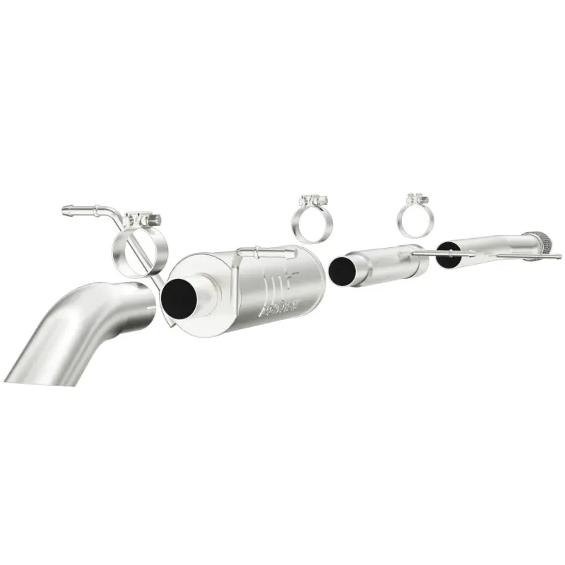 MagnaFlow 14 Chevrolet Silverado V8 5.3L CC/EC Cab Stainless Steel Catback Performance Exhaust Turn Down Front Rear Tire
