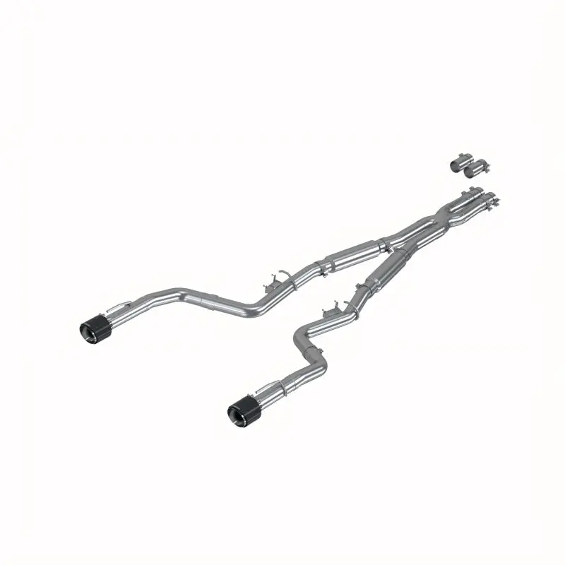 MBRP 17-21 Dodge Charger 5.7L 6.1L 6.4L 3in Dual Rear Exit Stainless Steel Catback Exhaust Carbon Tips
