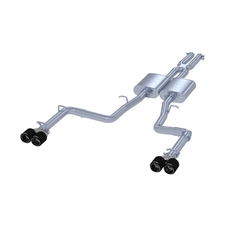MBRP 2015+ Dodge Challenger 3.6L SS 2.5in Quad Tip Split Rear Exhaust Carbon Fiber Tips T304